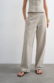 Topshop Stripe Cotton Blend Pants