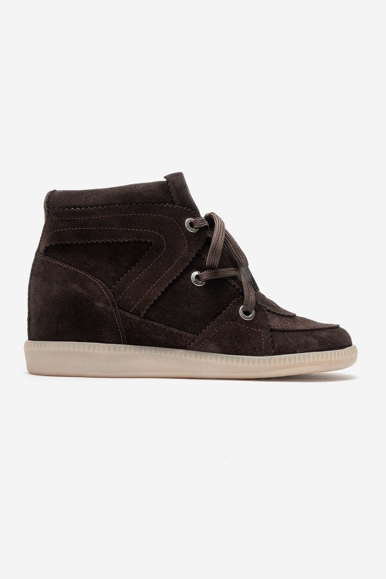 Oleta Leather Lace Up Sneaker Boot, Alternate, color, Brown Suede