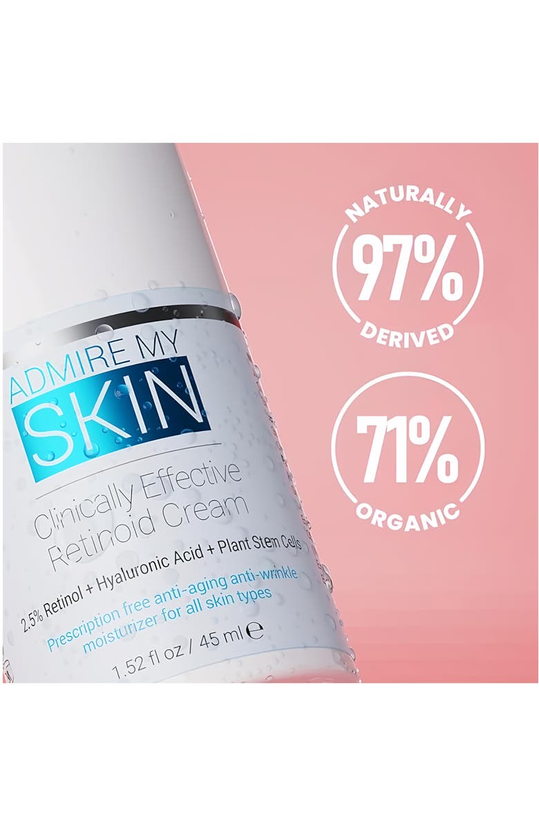 Admire My Skin Clinical Effective Retinoid Cream for Anti Aging Anti Wrinkle Skincare, Alternate, color, Clear