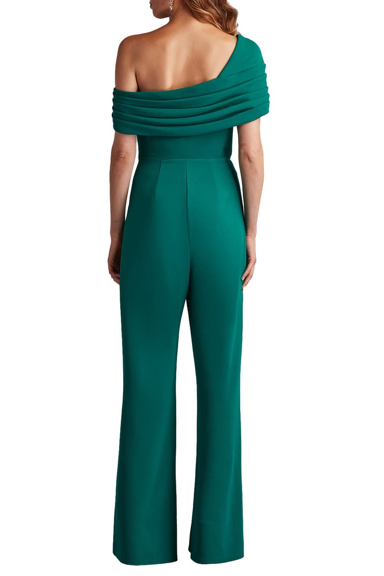 Pleated One-Shoulder Jumpsuit, Alternate, color, EMERALD