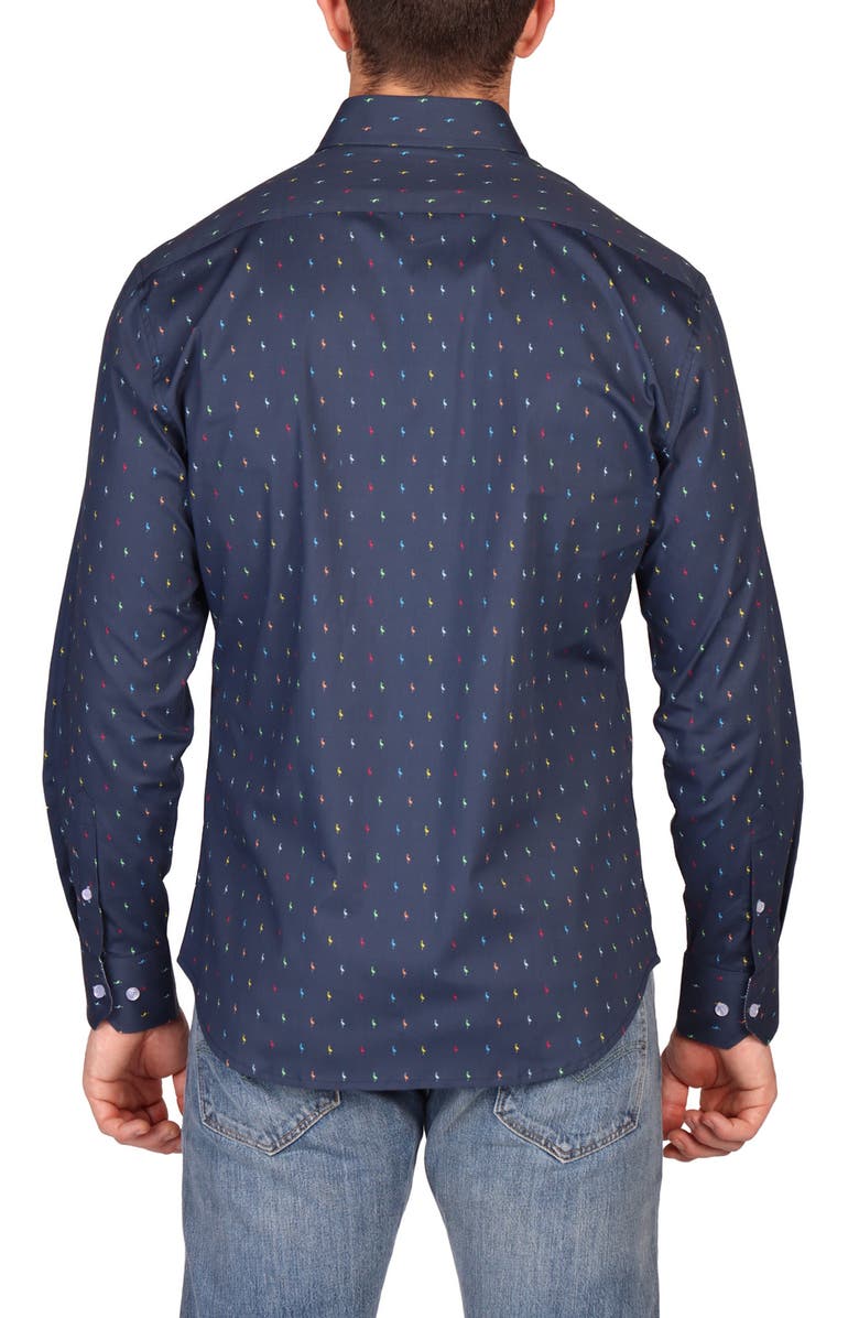 TailorByrd Classic Fit Stretch Cotton Button-Down Shirt, Alternate, color, Navy