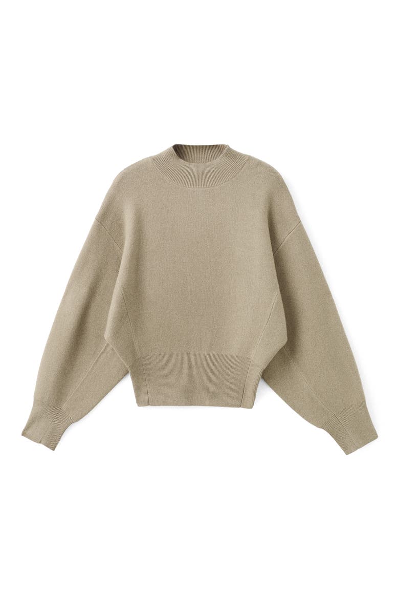 Oversize Mock Neck Sweater, Alternate, color, LIGHT/ PASTEL GREY
