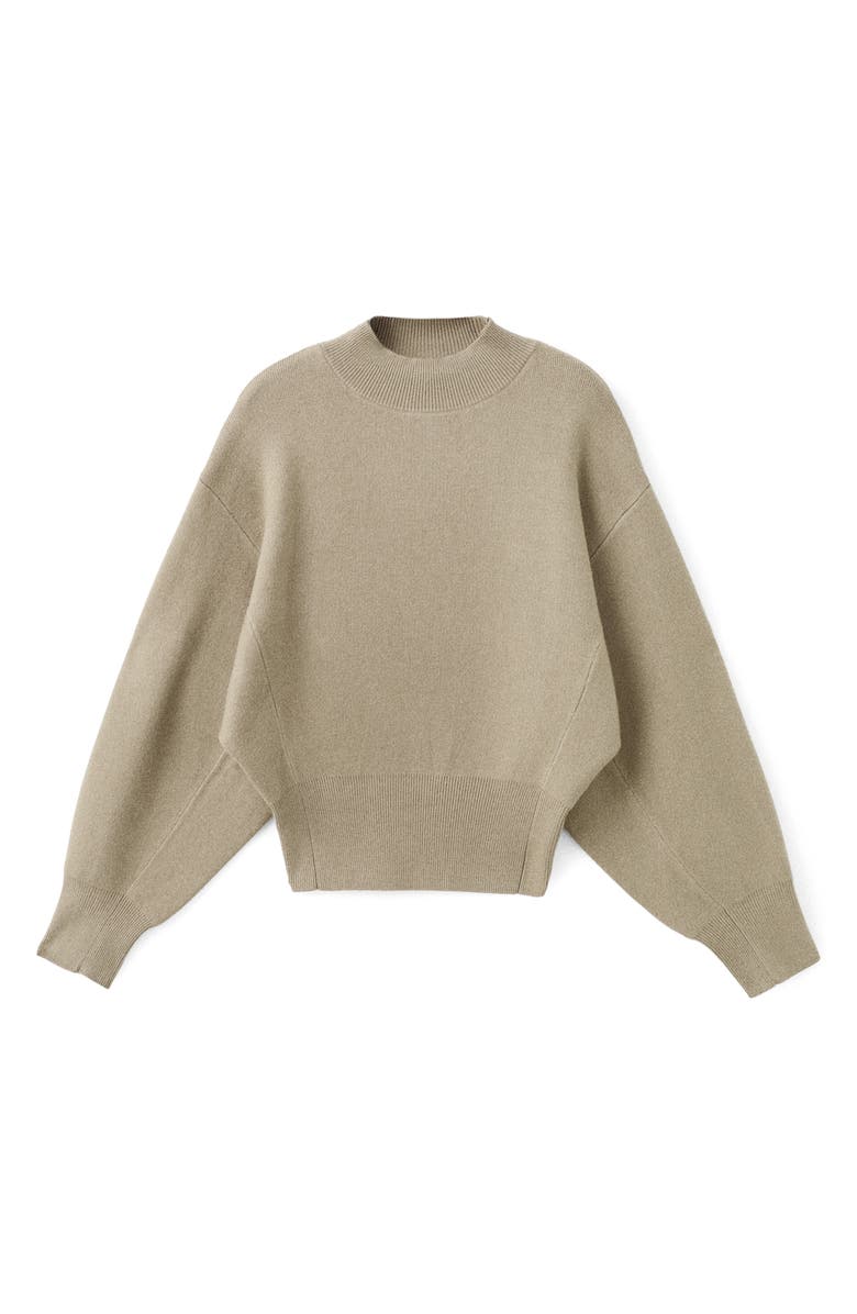 MANGO Ovresize Mock Neck Sweater, Alternate, color, Light/ Pastel Grey