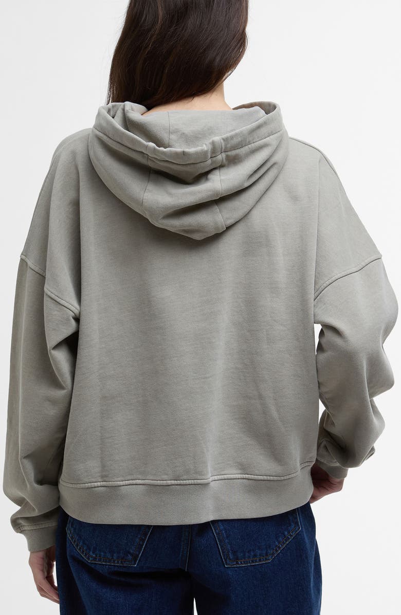 Barbour Katie Logo Embroidered Cotton Graphic Hoodie, Alternate, color, Washed Khaki