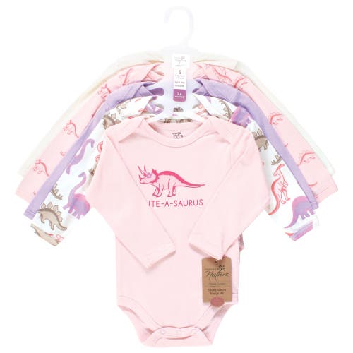Touched By Nature Little Soft Organic Cotton Long-sleeve One-piece Essentials In Pink