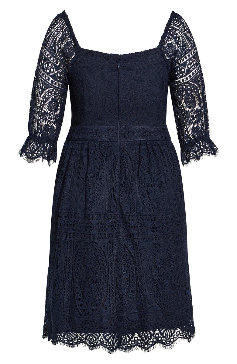 chinese dress ladies Zapaka Women Navy High Neck Mother of The Bride Dress A-Line Long Sleeves Lace Applique Wedding Guest Dress, Navy / US22W