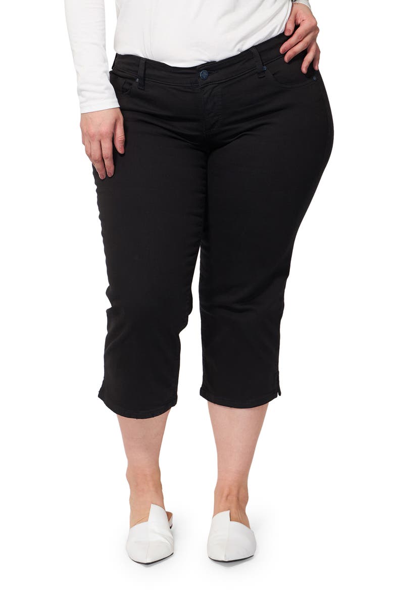 Straight Leg Capri Jeans, Main, color, SOLID BLACK