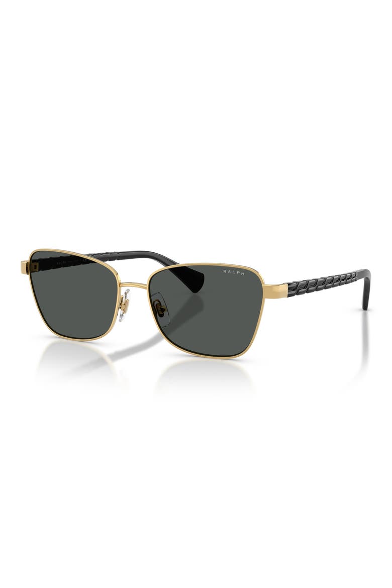 56mm Oversize Gradient Irregular Sunglasses, Alternate, color, SHINY GOLD / GREY GRADIENT