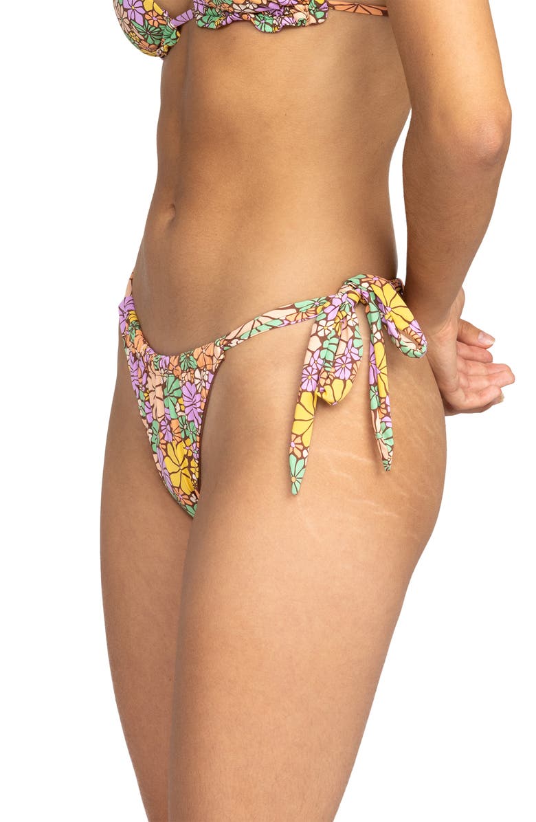 Roxy All About Sol Tie Side Bikini Bottoms, Alternate, color, Root Beer All About