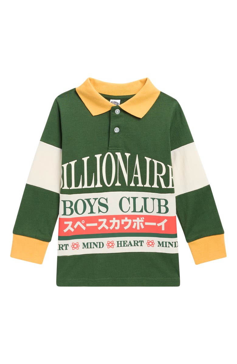 Billionaire Boys Club Kids' Kauboi Long Sleeve Knit Polo, Main, color, Greener Pastures