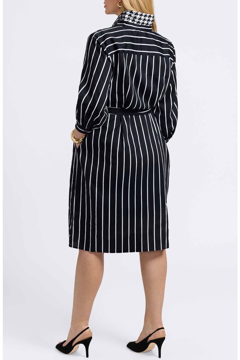 Esther Stripe Cotton Shirtdress, Alternate, color, BLACK/ WHITE