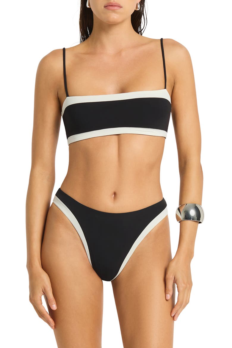 Fosca Reversible High Cut Bikini Briefs, Alternate, color, BLACK / COCONUT