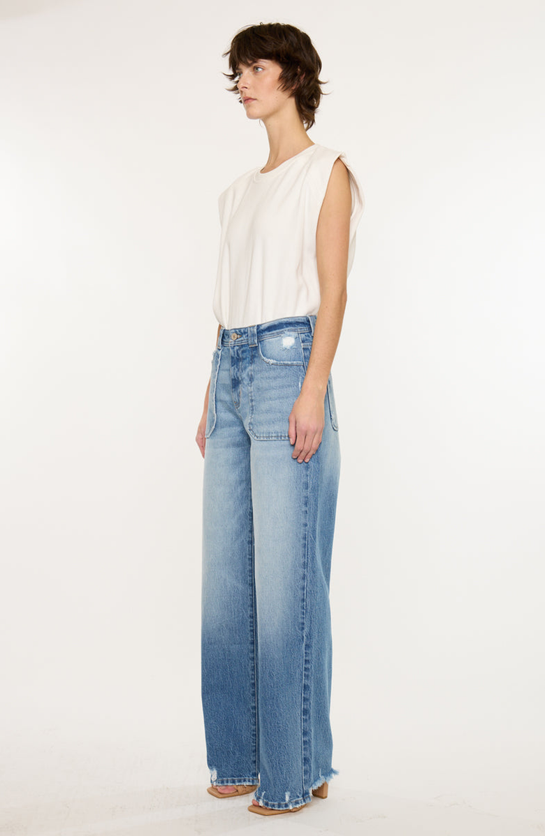 KanCan Monie High Rise Wide Jeans, Alternate, color, Medium Wash