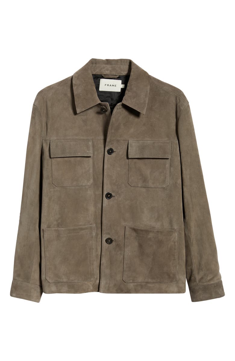 FRAME Suede Chore Coat, Alternate, color, Light Taupe