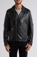 KARL LAGERFELD PARIS Leather Moto Jacket
