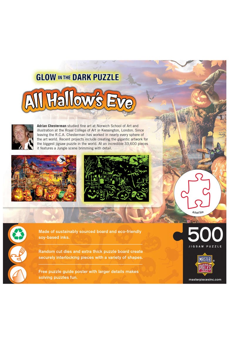 All Hallow's Eve 500 Piece Glow Puzzle, Alternate, color, Multicolor