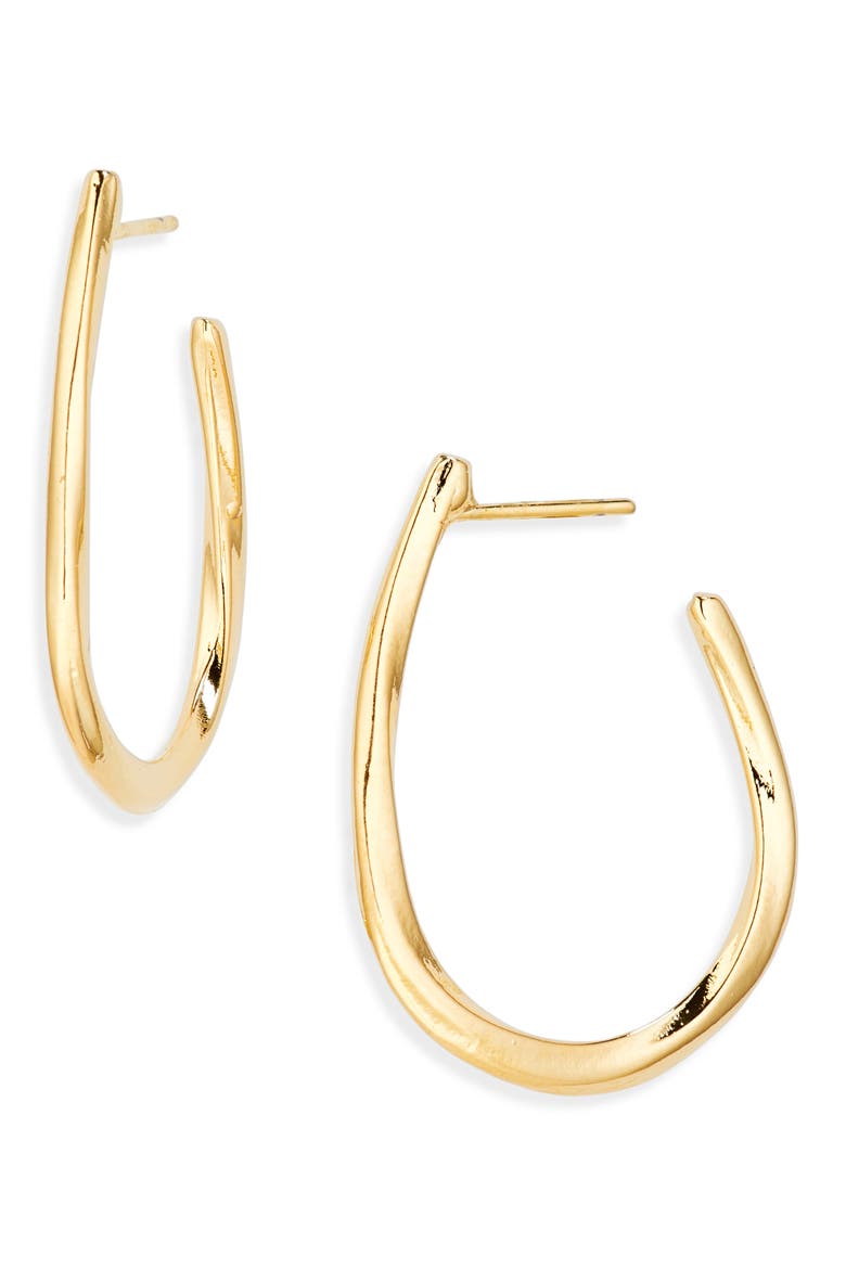 Teardrop Hoop Earrings, Main, color, GOLD