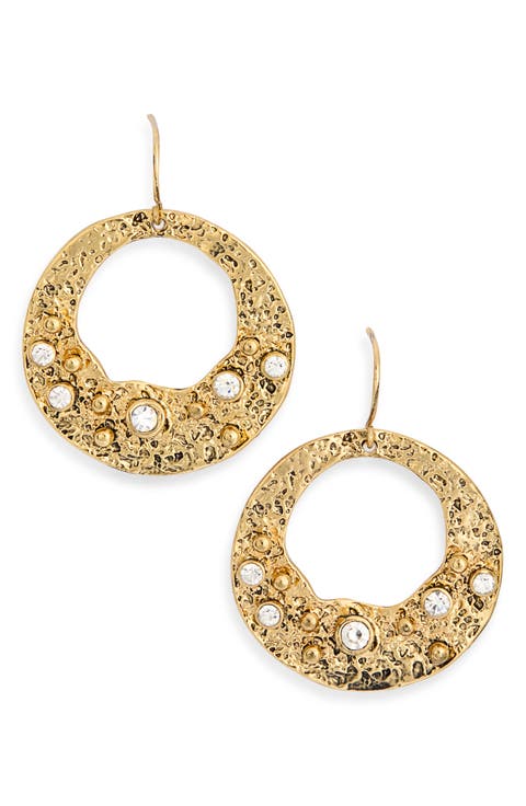 Textured Open Ring Drop Earrings