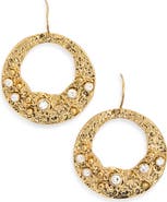 Karine Sultan Textured Open Ring Drop Earrings