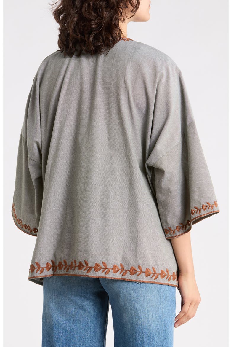 Embroidered Top, Alternate, color, CLOVER/ GINGER