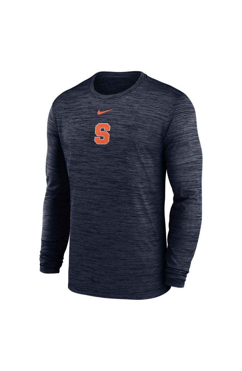 Nike Men's Nike Navy Syracuse Orange 2025 Sideline Velocity Performance Long Sleeve T-Shirt, Alternate, color,