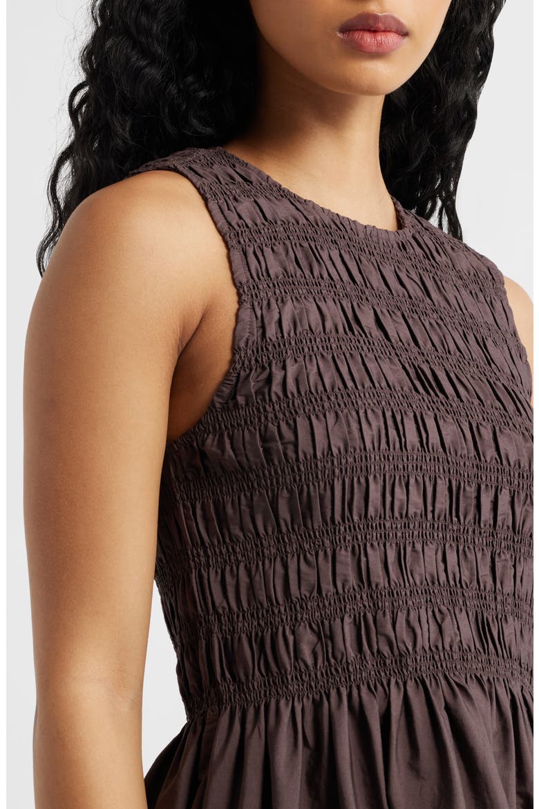 The Embroidered Melody Smocked Minidress, Alternate, color, CHOCOLATE PLUM
