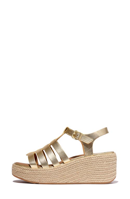 Fitflop Espadrille Platform Wedge Sandal In Platino