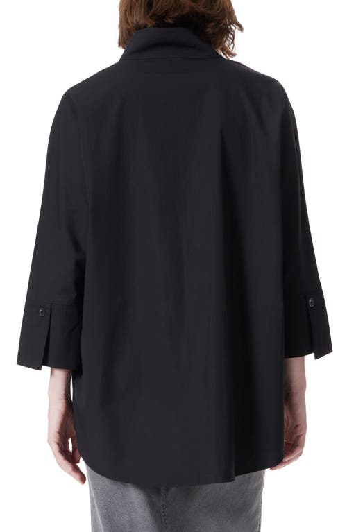 Do By Dee Ocleppo Three-quarter Sleeve Popover Top In Black