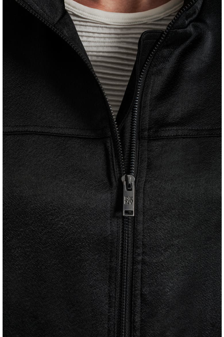Ruched Sleeve Bomber Jacket, Alternate, color, BLACK