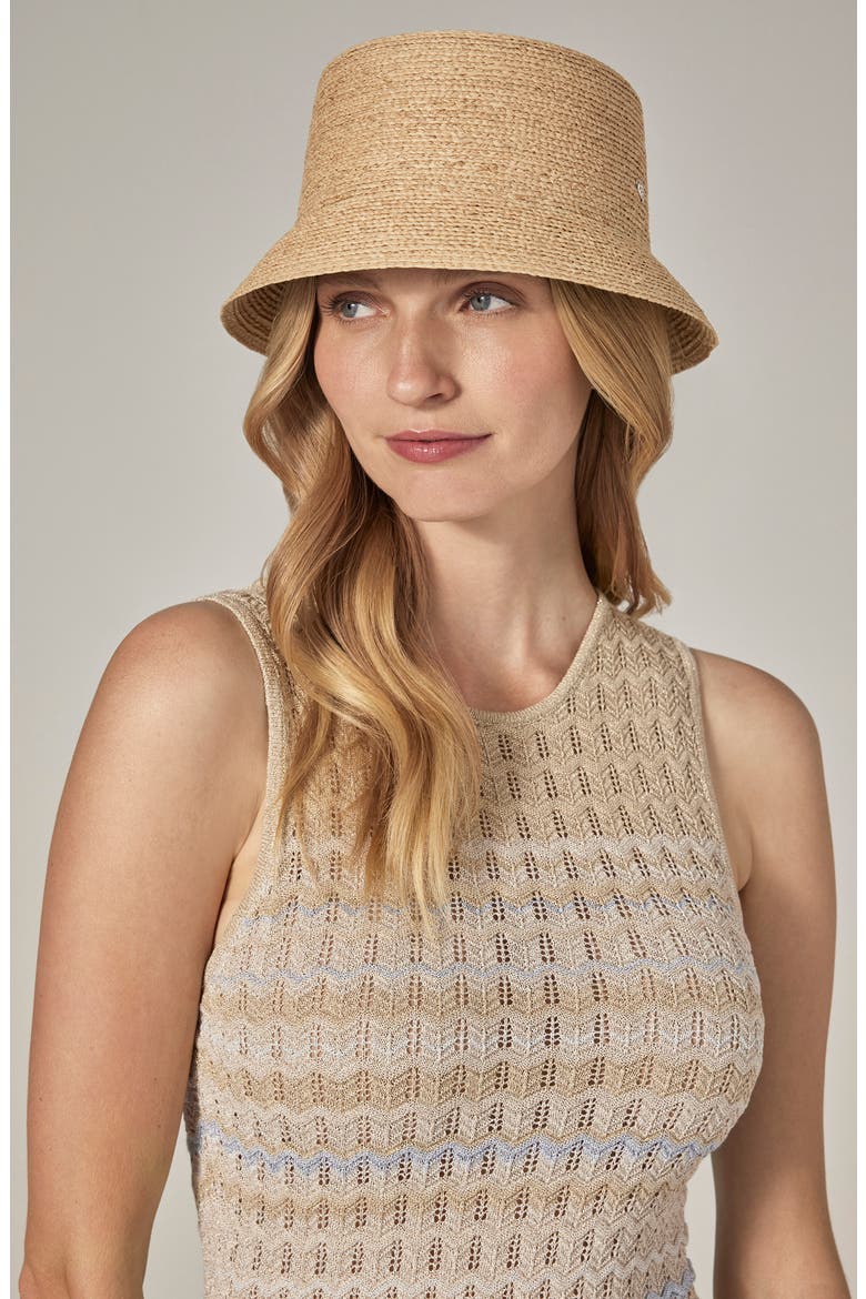 Malia Raffia UPF 50+ Bucket Hat, Alternate, color, NATURAL