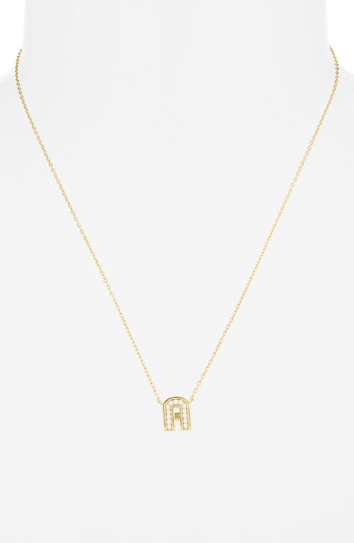 Argento Vivo Sterling Silver Cubic Zirconia Initial Pendant Necklace In Gold