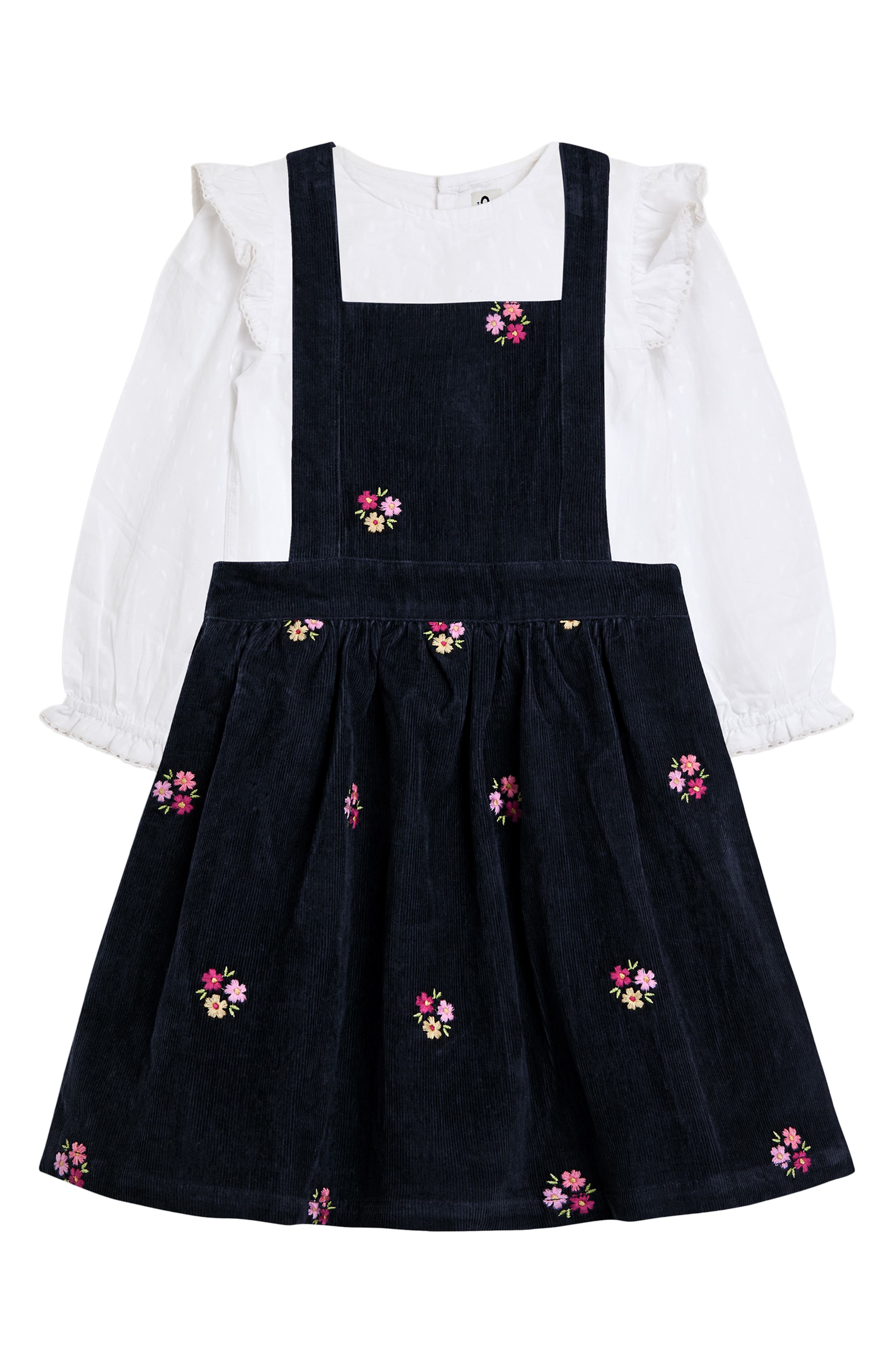 Ruffle Top & Corduroy Dress Set