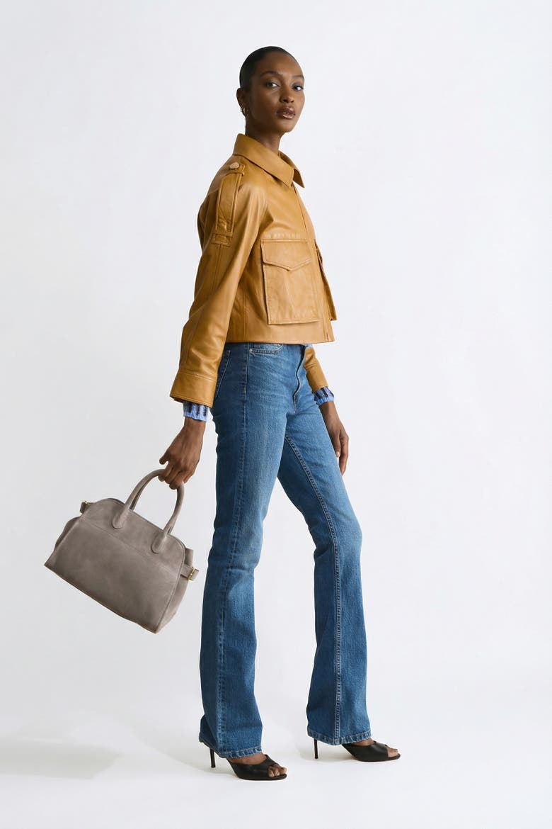 Rose Leather Jacket, Alternate, color, Caramel