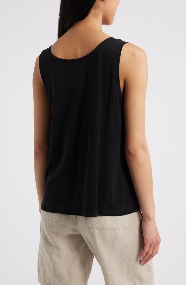 Eileen Fisher Organic Linen Tank, Alternate, color, Black