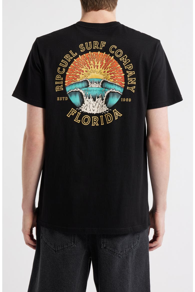 Sunrise Logo Cotton T-Shirt, Alternate, color, BLACK FLORIDA