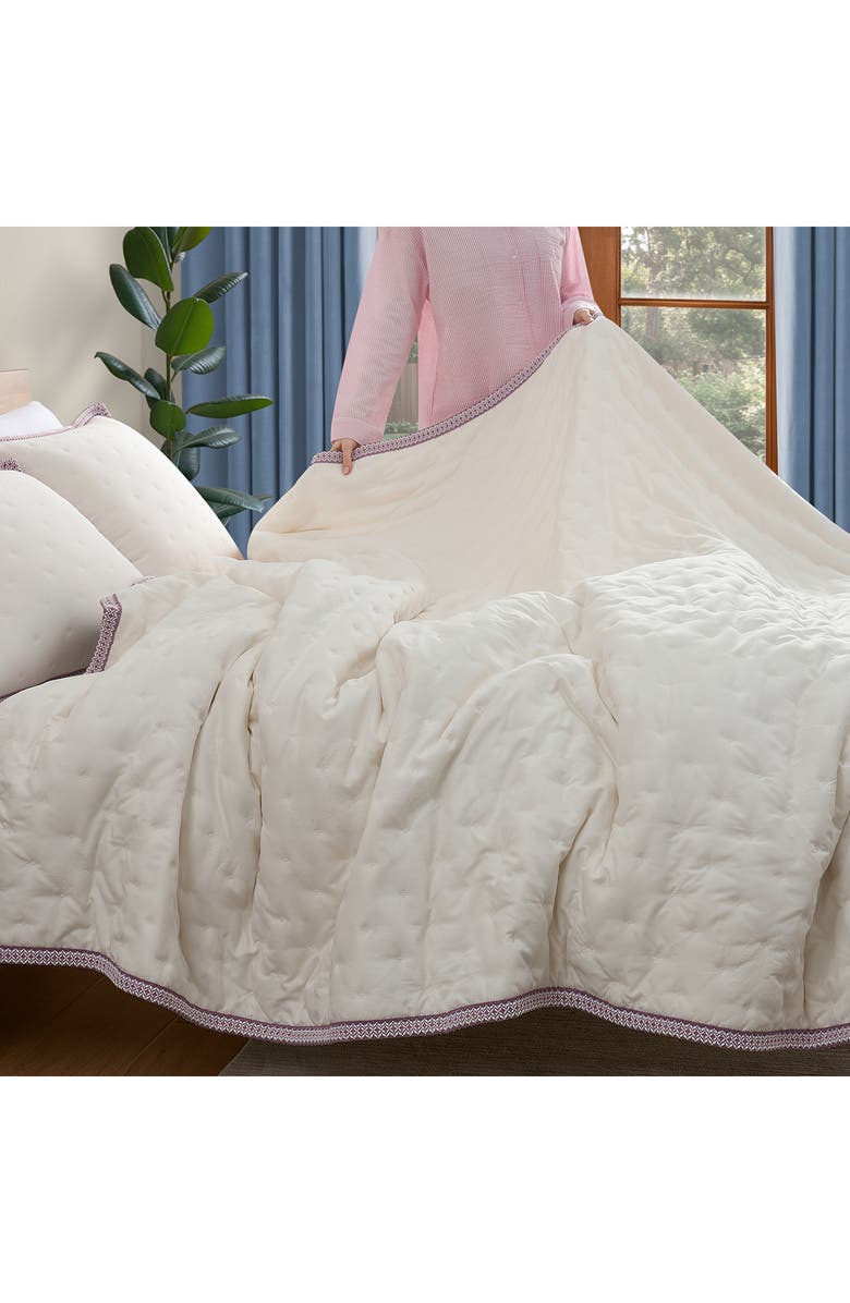 UGG<sup>®</sup> Devon UGGBraid Quilt & Shams Set, Alternate, color, Snow/ Dusty Orchid