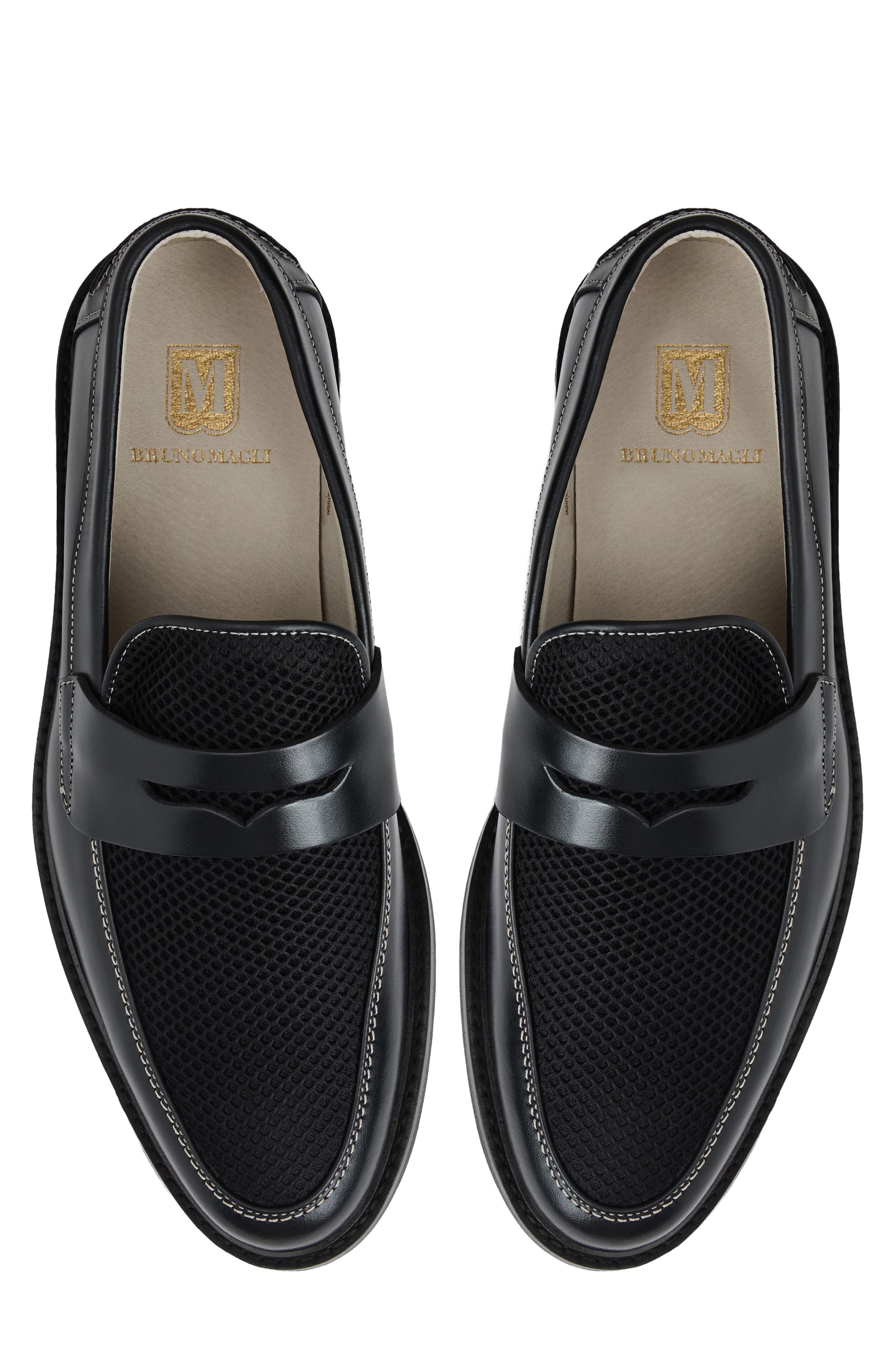 Alex Leather Penny Loafer, Alternate, color, BLACK