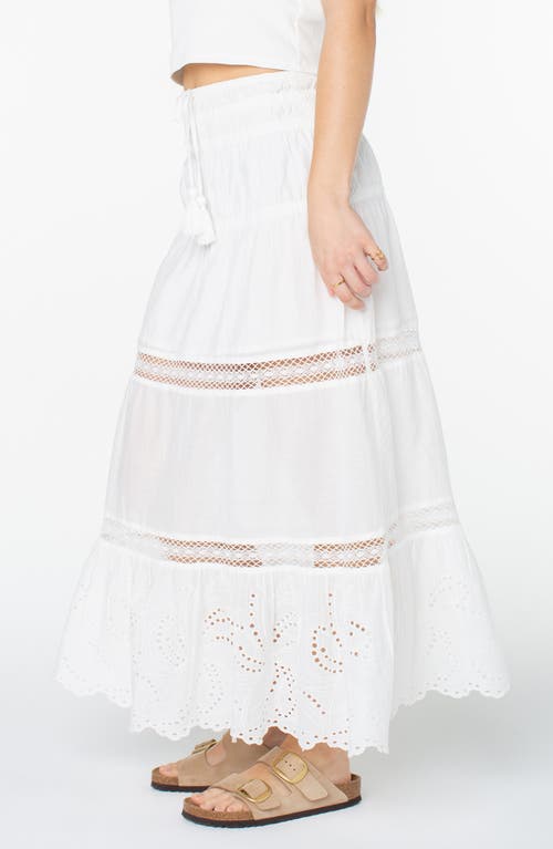 Roxy Castaway Embroidered Cotton Maxi Skirt In White