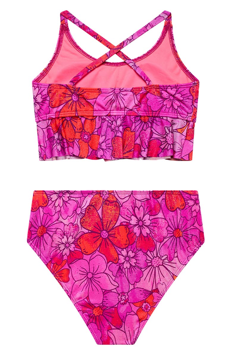 Beach Lingo Kids' Bralette Two-Piece Swimsuit, Alternate, color, Pink