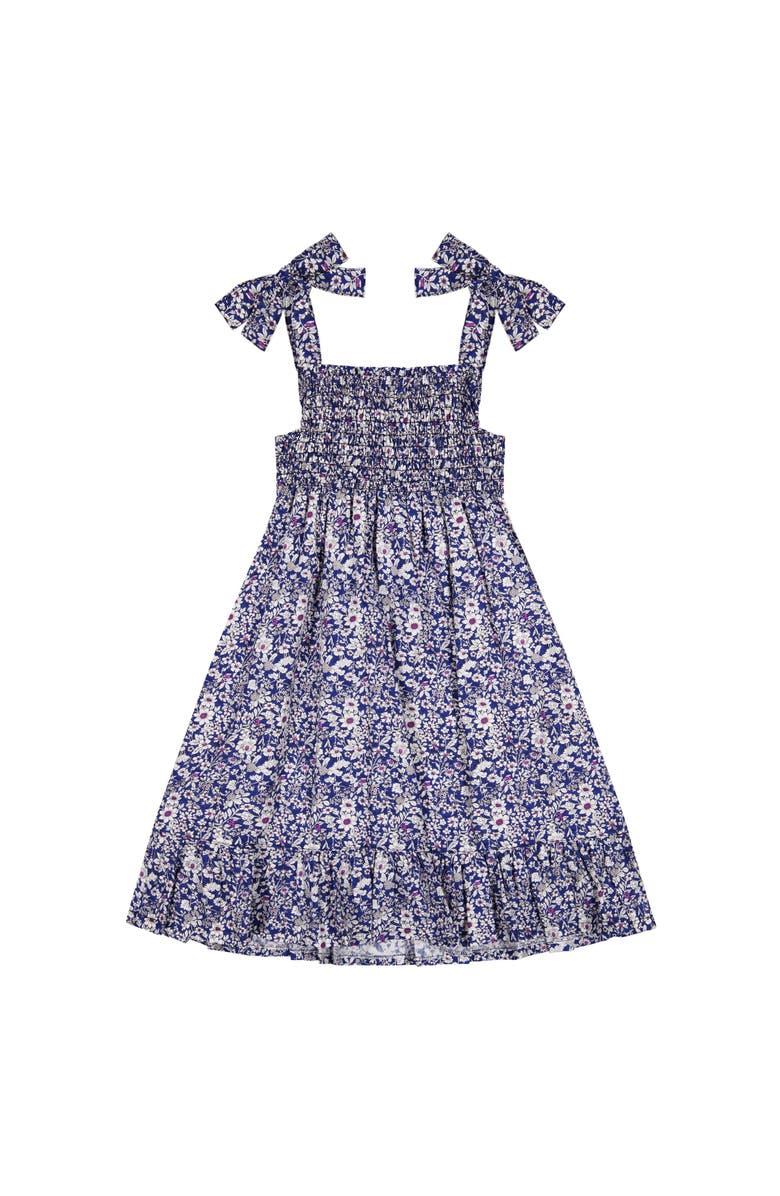 Busy Bees India Shoulder Tie Sundress Navy Floral, Main, color, Navy Floral
