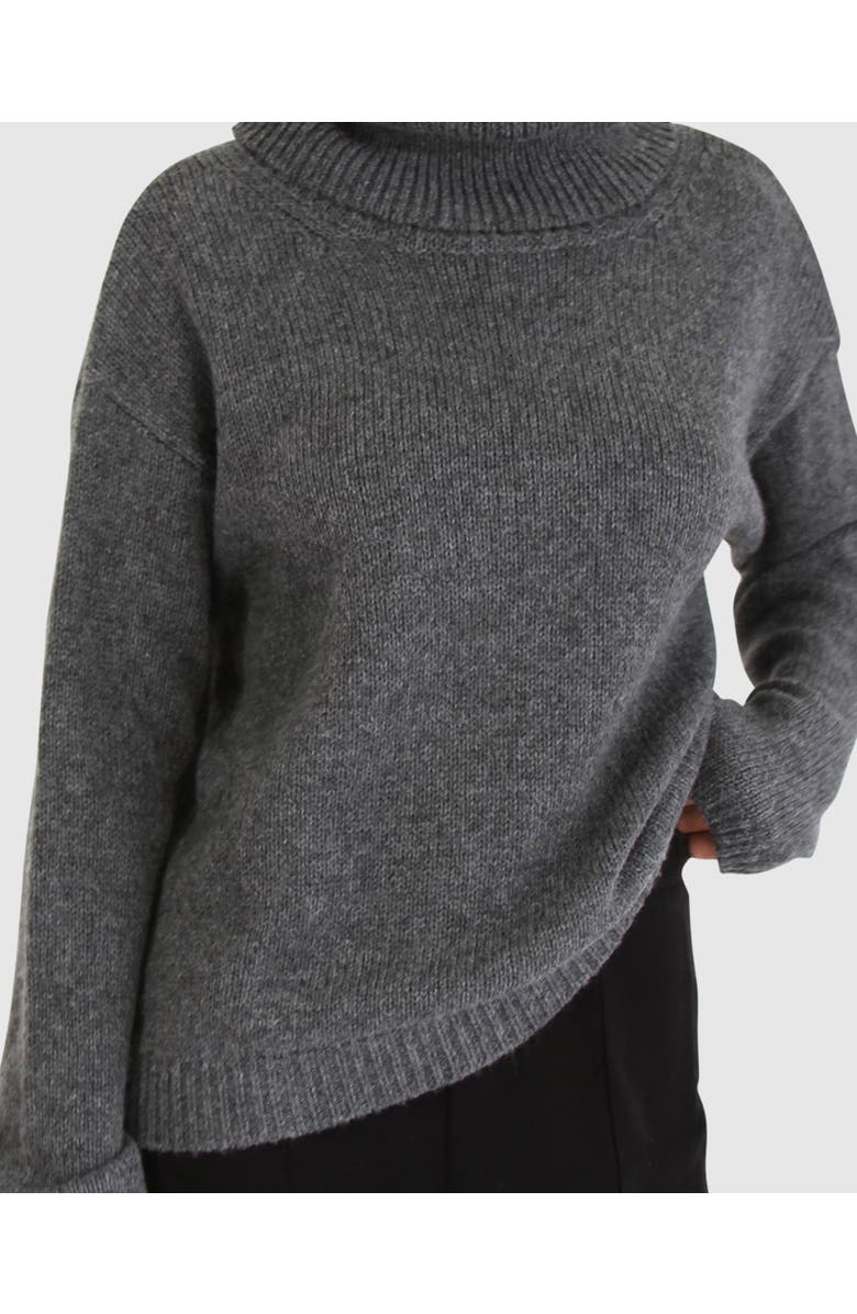 Belle & Bloom Right Here Waiting Open Back Knit, Alternate, color, Charcoal