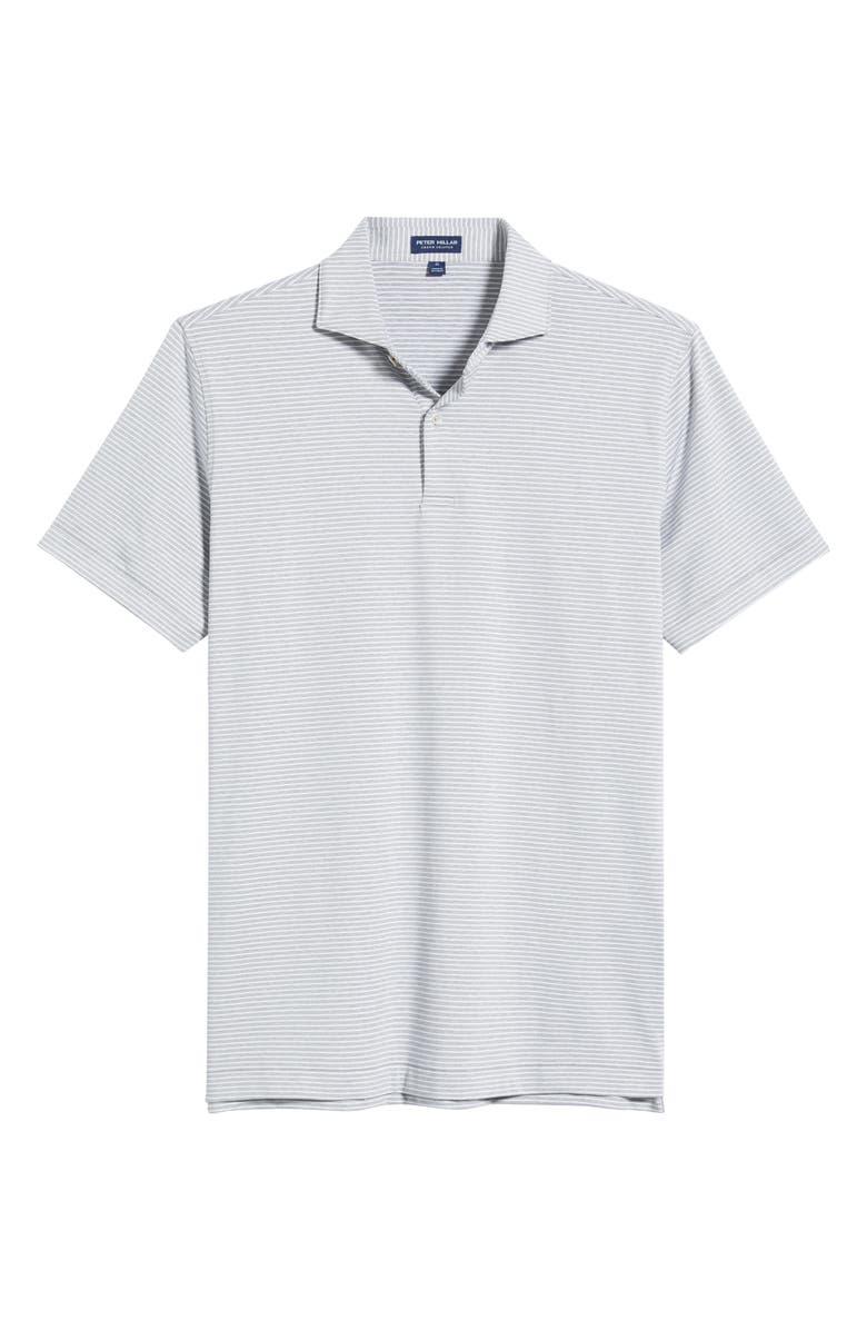 Peter Millar Crown Crafted Ballad Stripe Performance Jersey Polo, Alternate, color, Gale Grey