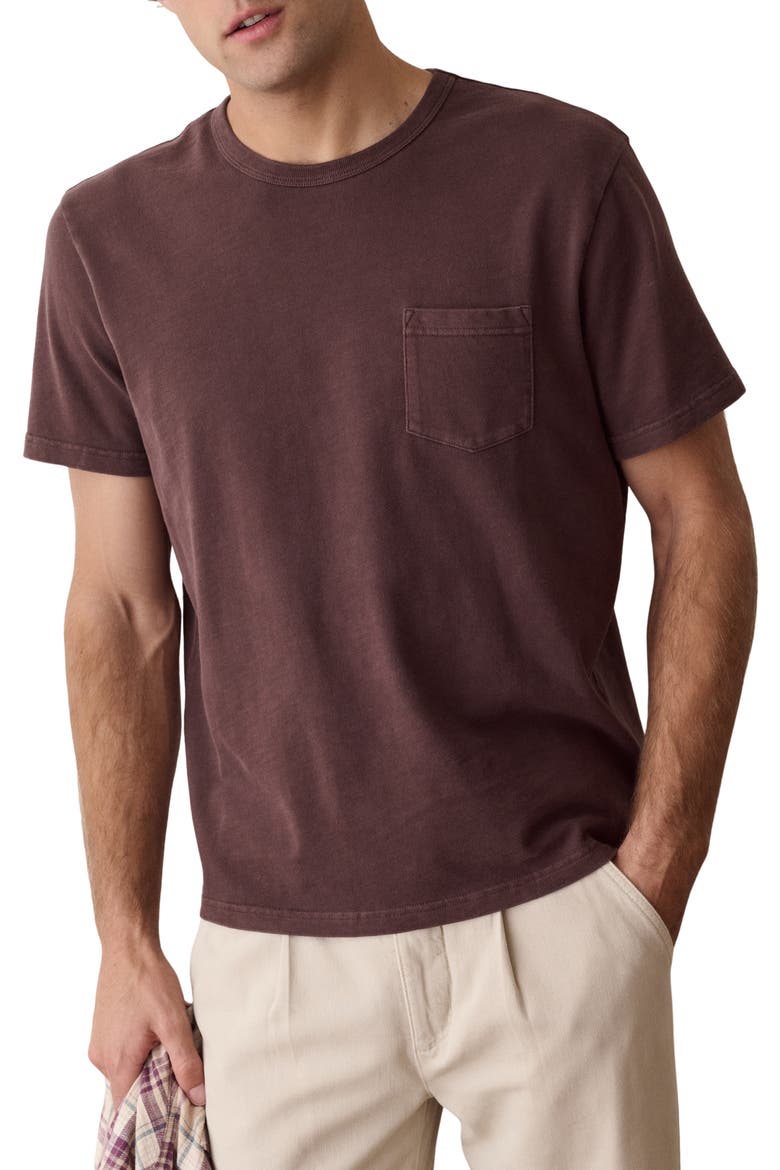 Luxe Slub Pocket T-Shirt, Main, color, JAVA