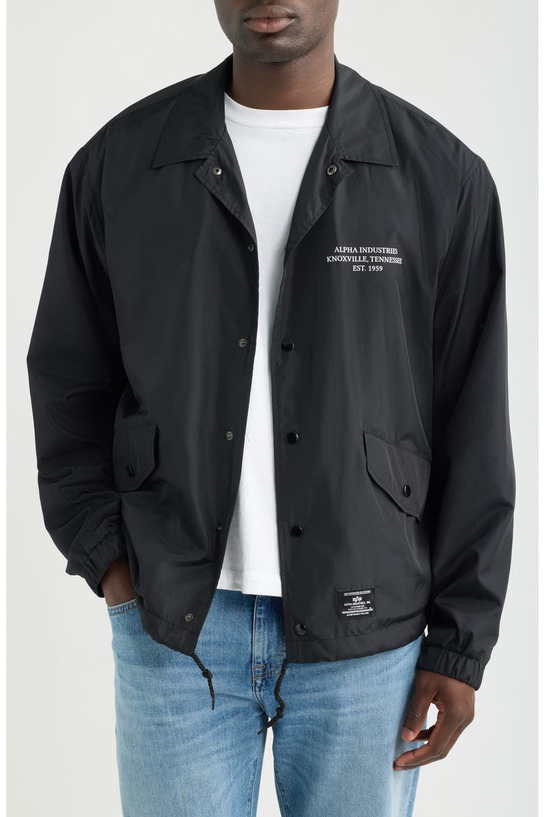 Hamp Relaxed Fit Coaches Jacket, Main, color, BLACK