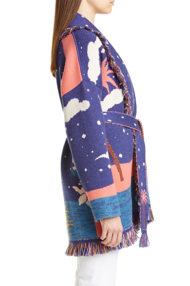 Ocean View Window Oversize Cashmere Cardigan, Alternate, color, OCEAN BLUE