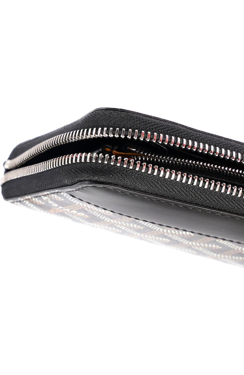 Pre-Owned Goyard Matignon Zip Wallet Coated Canvas with Leather, Alternate, color, Black