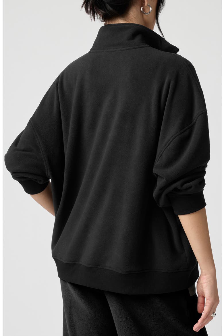 Polar Fleece Quarter Zip Sweatshirt, Alternate, color, BLACK