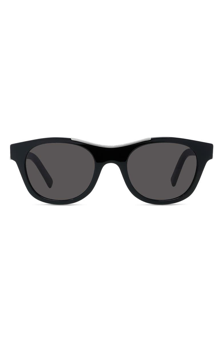 Givenchy 4G 50mm Geometric Sunglasses, Main, color, Shiny Black / Smoke