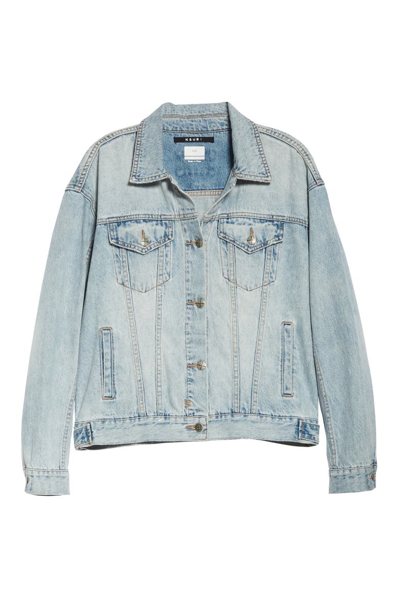 Karma Oversize Denim Jacket, Alternate, color, DENIM