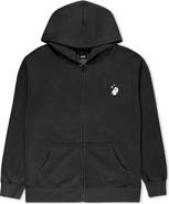 Dalix Heartly Ghost Midweight Fleece Faded Zip Hooded Sweatshirt